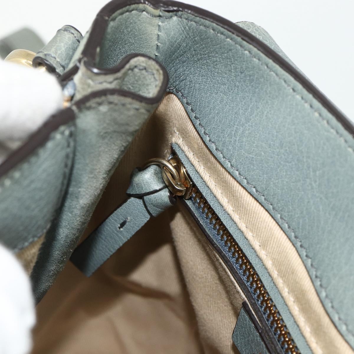 Chloe Fay Backpack Suede Leather 2way Gold Light green Auth 177032
