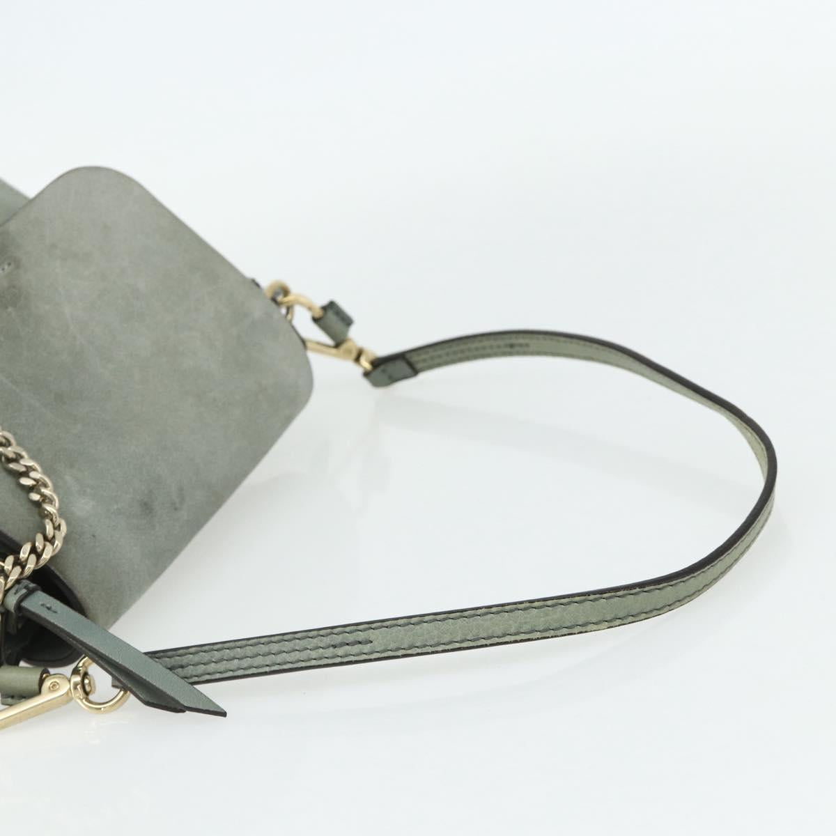 Chloe Fay Backpack Suede Leather 2way Gold Light green Auth 177032