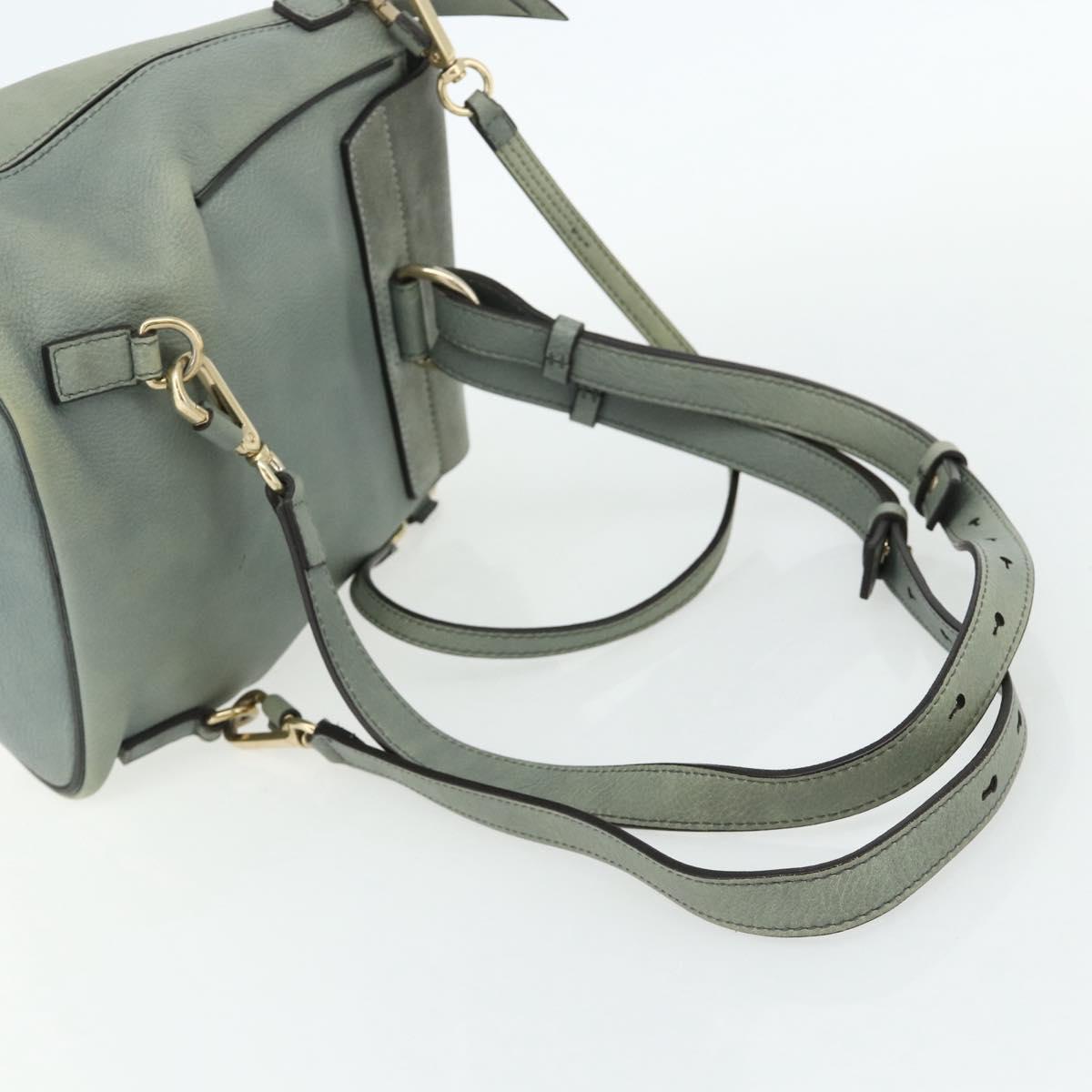 Chloe Fay Backpack Suede Leather 2way Gold Light green Auth 177032