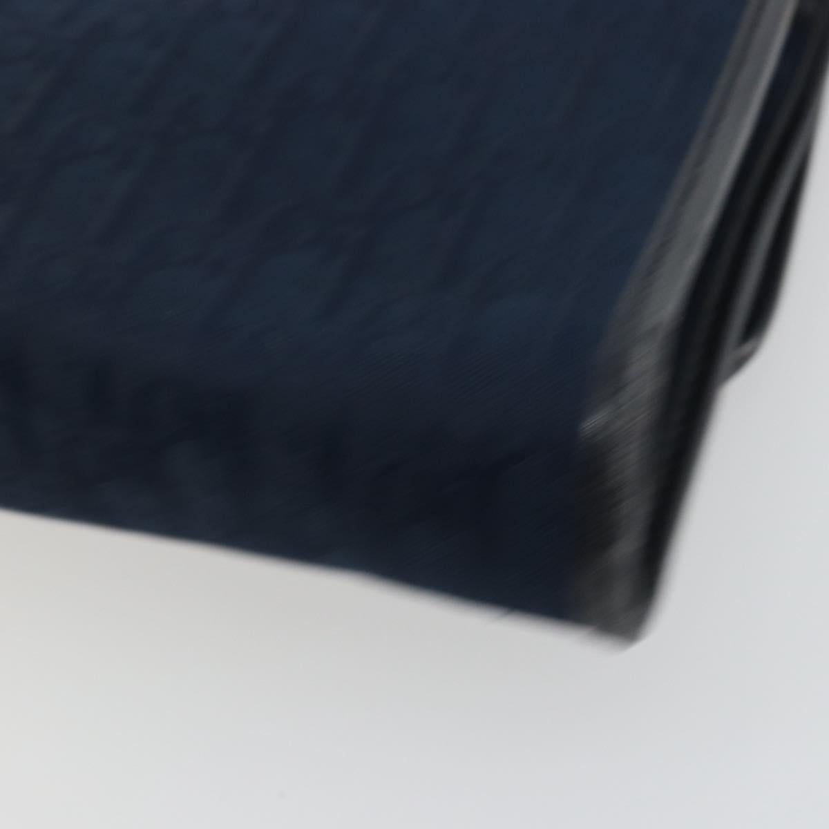 Christian Dior Trotter Canvas Chain Shoulder Bag Navy Gold Auth 177035