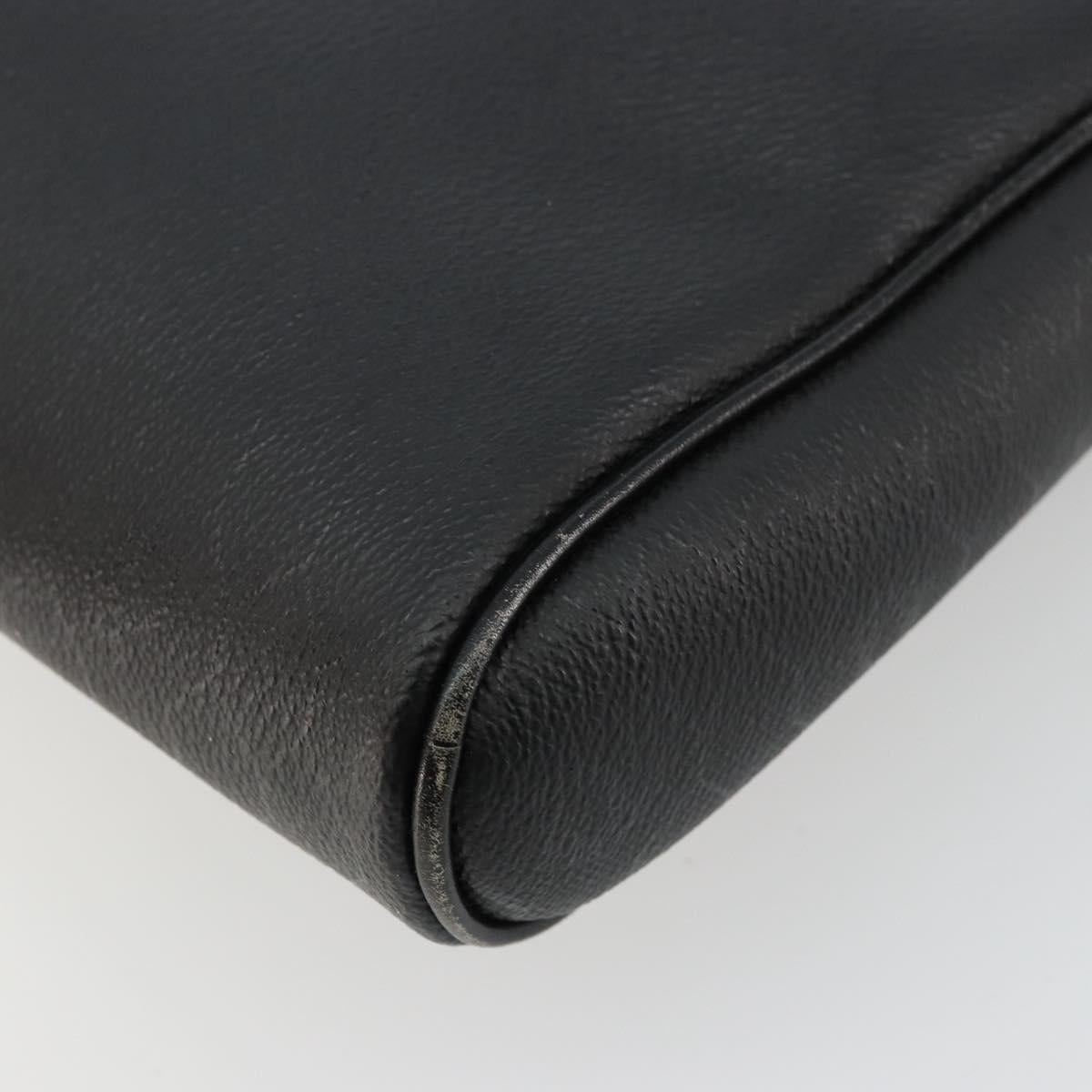 Christian Dior Honeycomb Canvas Shoulder Bag PVC Black Gold Auth 177040