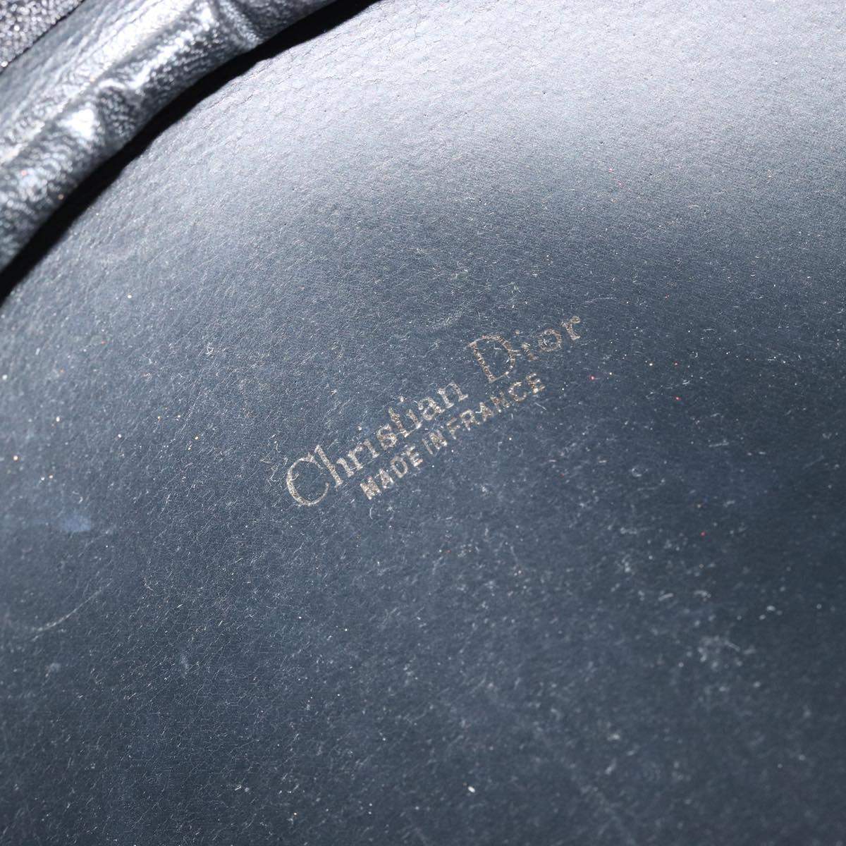 Christian Dior Honeycomb Canvas Shoulder Bag PVC Black Gold Auth 177040