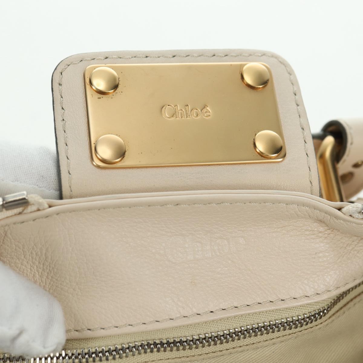Chloe Paddington Hand Bag Leather Ivory Gold Silver Auth 177043SAV