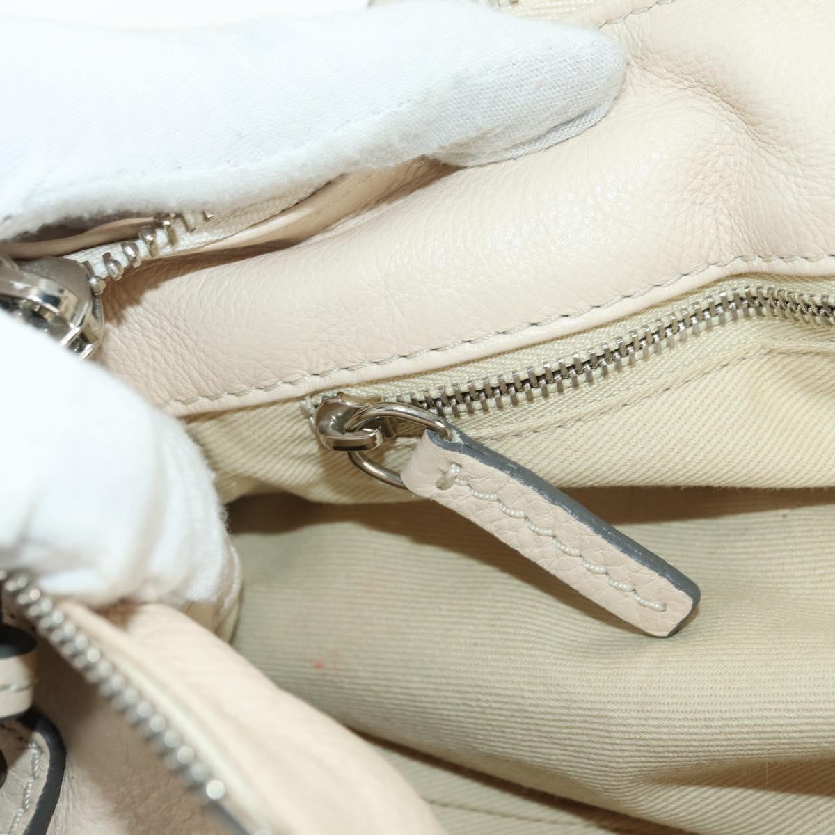 Chloe Paddington Hand Bag Leather Ivory Gold Silver Auth 177043SAV