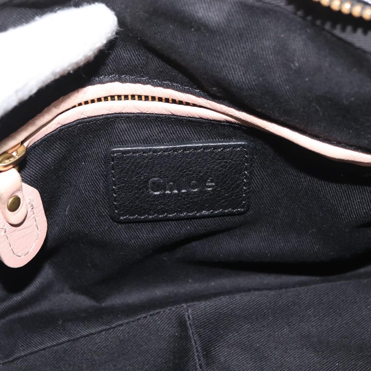 Chloe Paraty Hand Bag Leather 2way Black Gold Auth 177044A