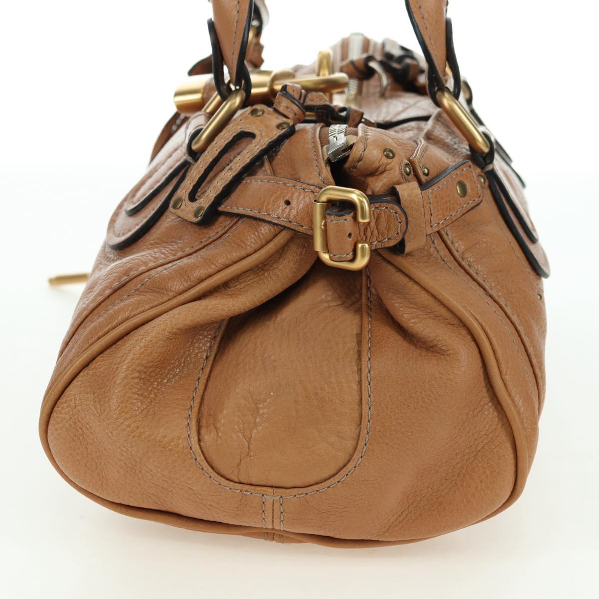 Chloe Paddington Hand Bag Leather Brown Silver gold Auth 177046SAV