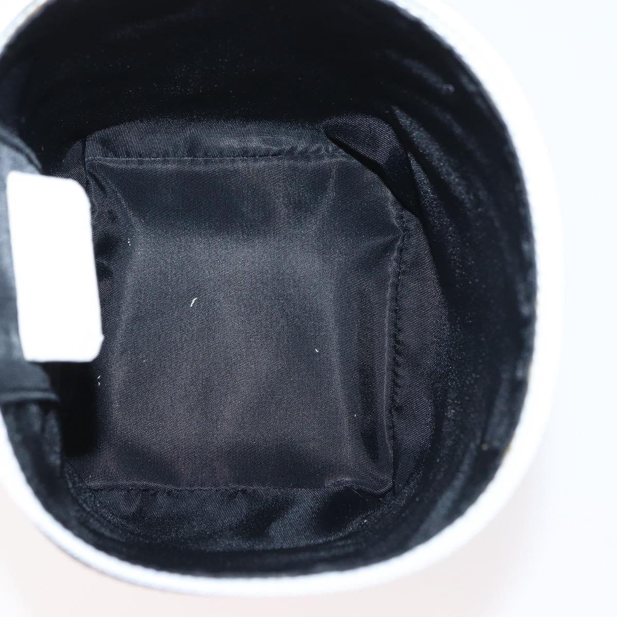 Christian Dior Trotter Canvas Vanity Hand Bag PVC Black Silver Auth 177048