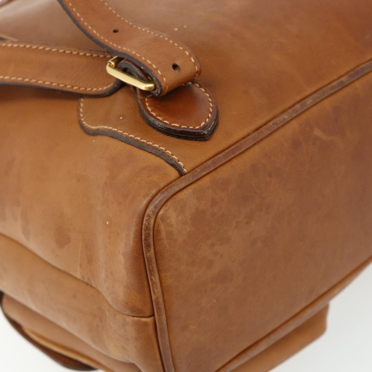 GUCCI Bamboo Backpack Leather Brown Gold 003 58 0016 Auth 177054