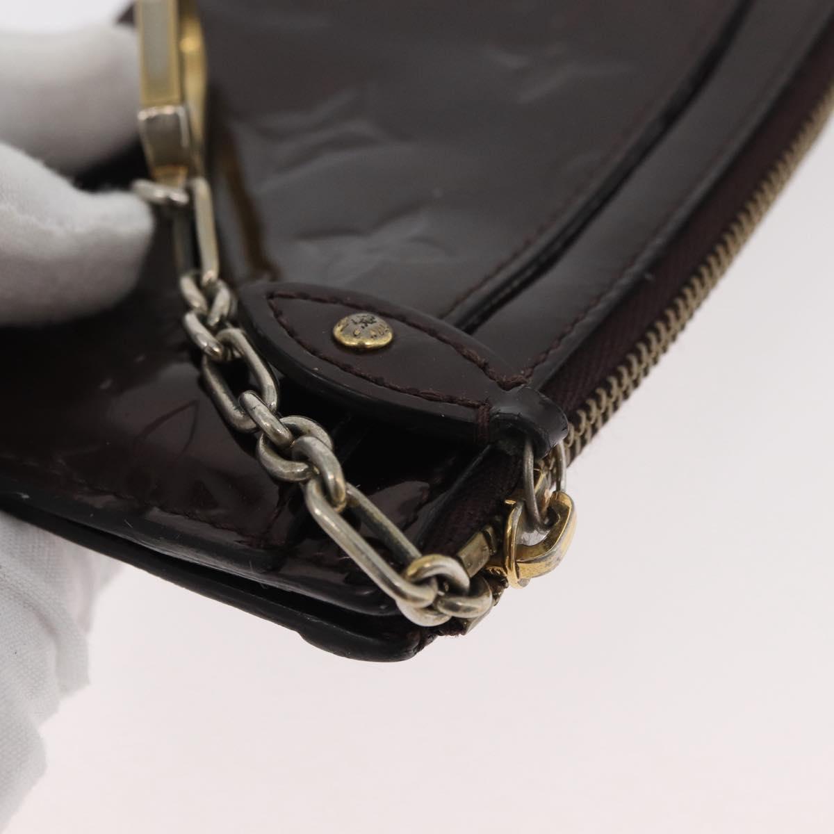 LOUIS VUITTON Vernis Pochette Cles NM Coin Purse Amarante M93557 LV Auth 177068