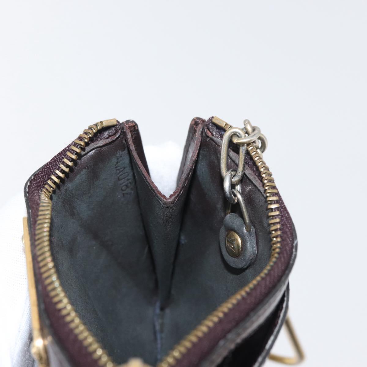 LOUIS VUITTON Vernis Pochette Cles NM Coin Purse Amarante M93557 LV Auth 177068