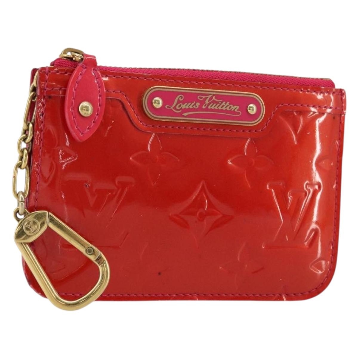 LOUIS VUITTON Vernis Pochette Cles NM Coin Purse Rose Pop M93637 LV Auth 177069