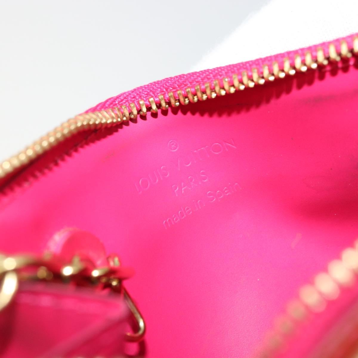 LOUIS VUITTON Vernis Pochette Cles NM Coin Purse Rose Pop M93637 LV Auth 177069