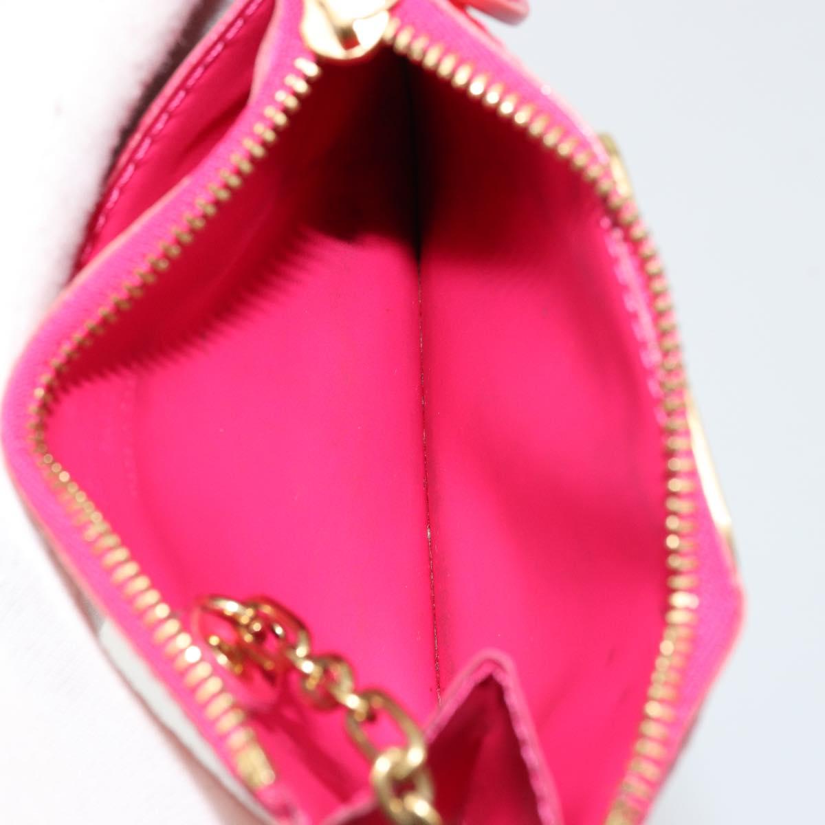 LOUIS VUITTON Vernis Pochette Cles NM Coin Purse Rose Pop M93637 LV Auth 177069
