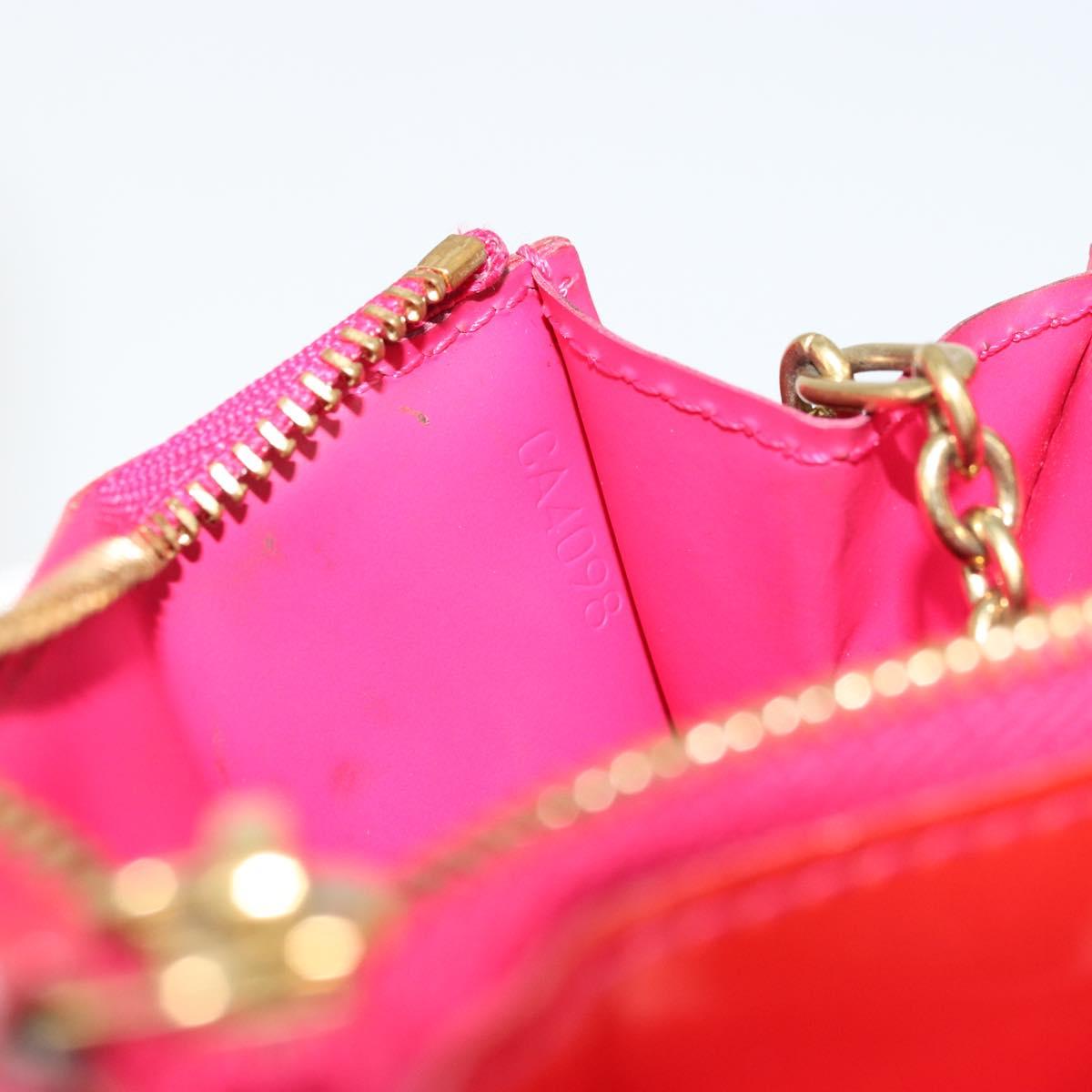 LOUIS VUITTON Vernis Pochette Cles NM Coin Purse Rose Pop M93637 LV Auth 177069