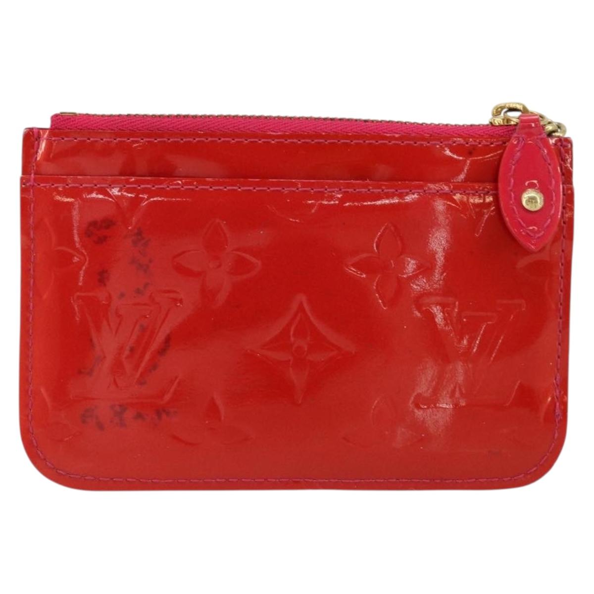 LOUIS VUITTON Vernis Pochette Cles NM Coin Purse Rose Pop M93637 LV Auth 177069