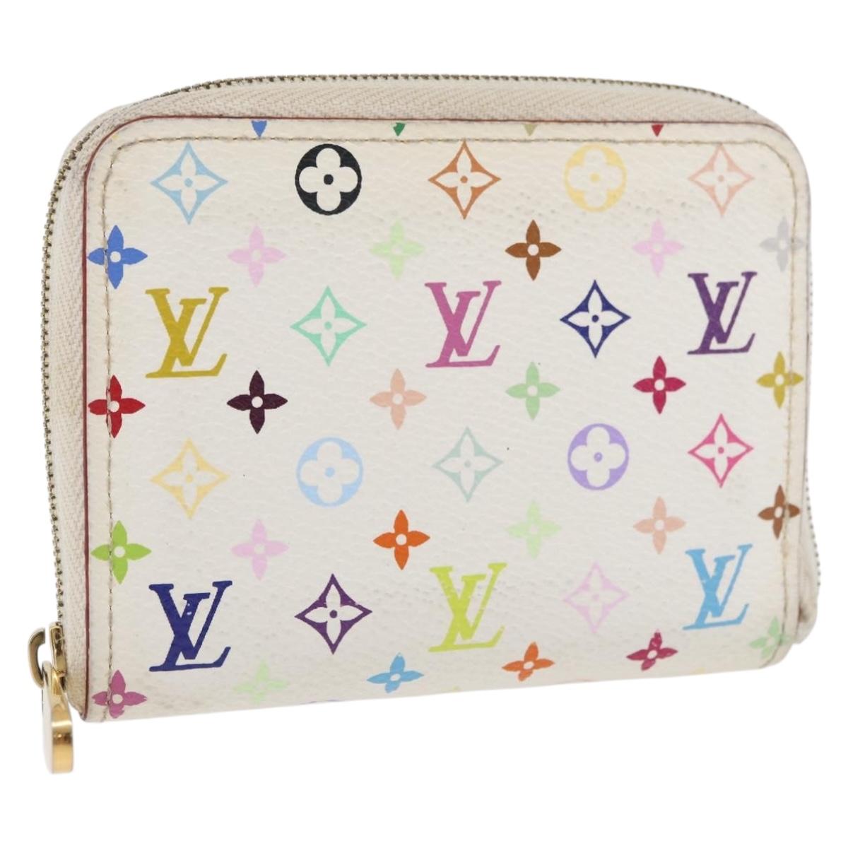 LOUIS VUITTON Monogram Multicolor Zippy Coin Purse White M93741 Auth 177072A