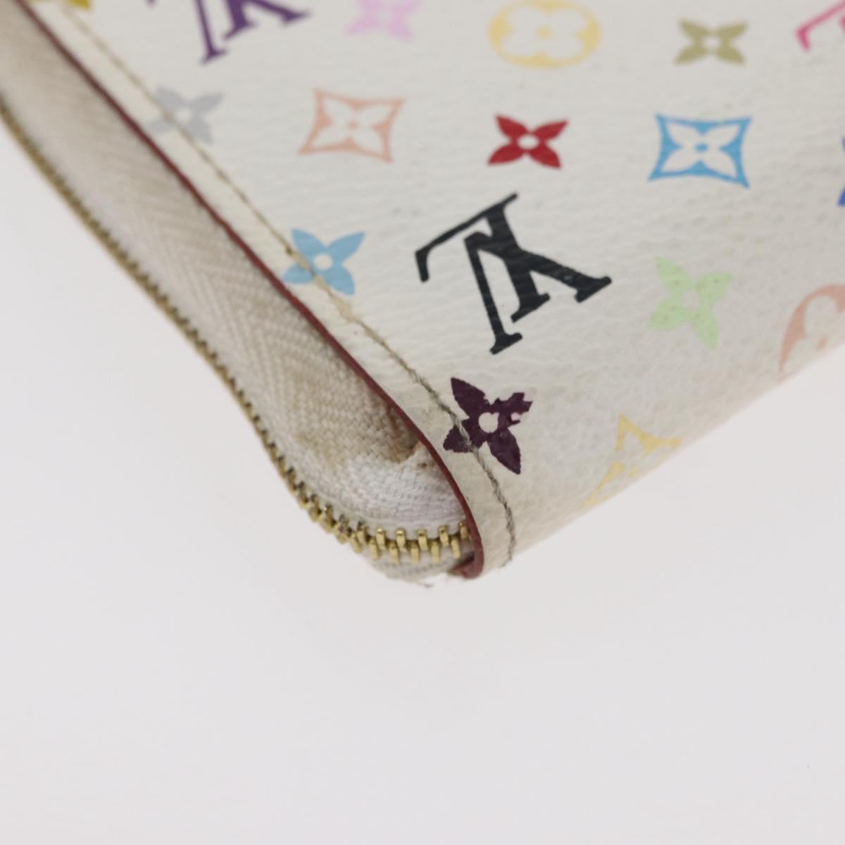 LOUIS VUITTON Monogram Multicolor Zippy Coin Purse White M93741 Auth 177072A