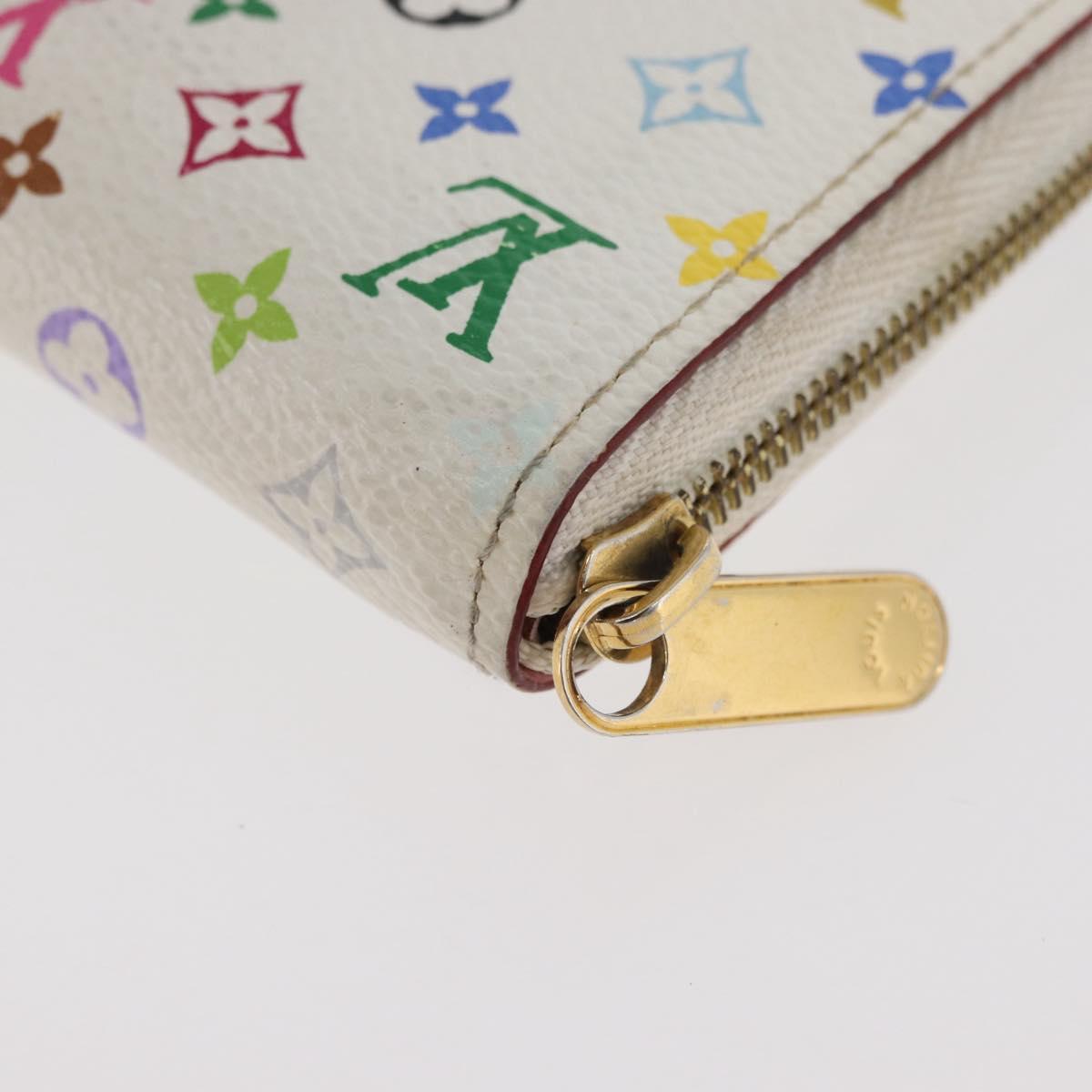 LOUIS VUITTON Monogram Multicolor Zippy Coin Purse White M93741 Auth 177072A