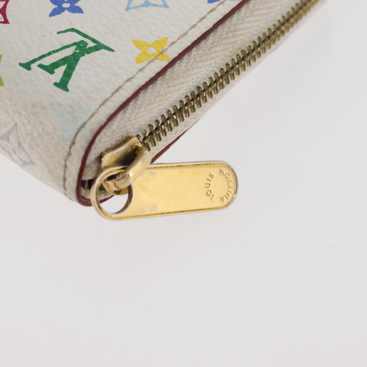 LOUIS VUITTON Monogram Multicolor Zippy Coin Purse White M93741 Auth 177072A