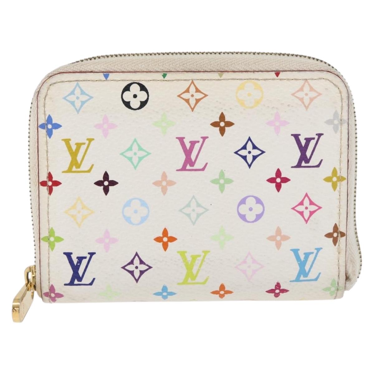 LOUIS VUITTON Monogram Multicolor Zippy Coin Purse White M93741 Auth 177072A