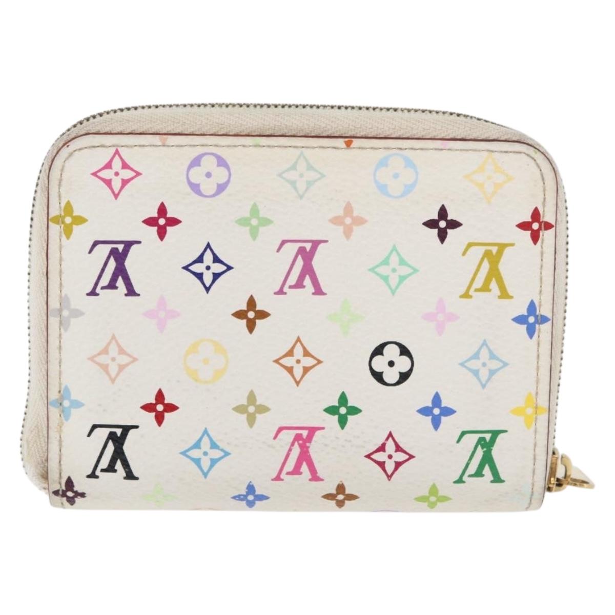 LOUIS VUITTON Monogram Multicolor Zippy Coin Purse White M93741 Auth 177072A