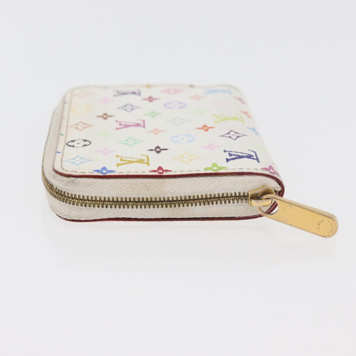 LOUIS VUITTON Monogram Multicolor Zippy Coin Purse White M93741 Auth 177072A