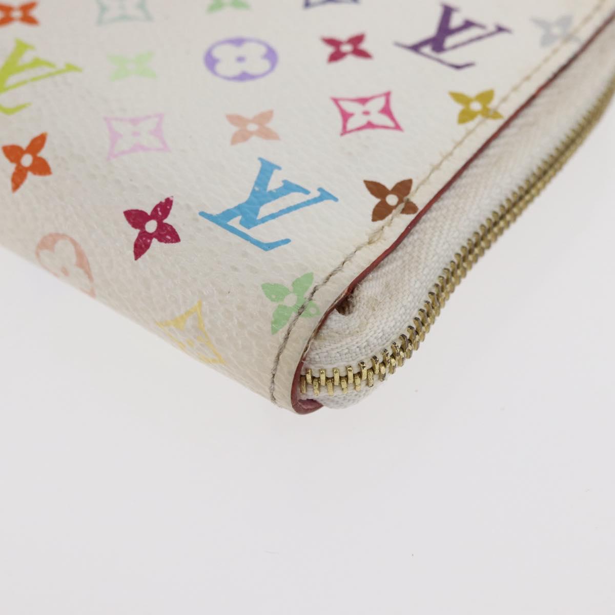 LOUIS VUITTON Monogram Multicolor Zippy Coin Purse White M93741 Auth 177072A