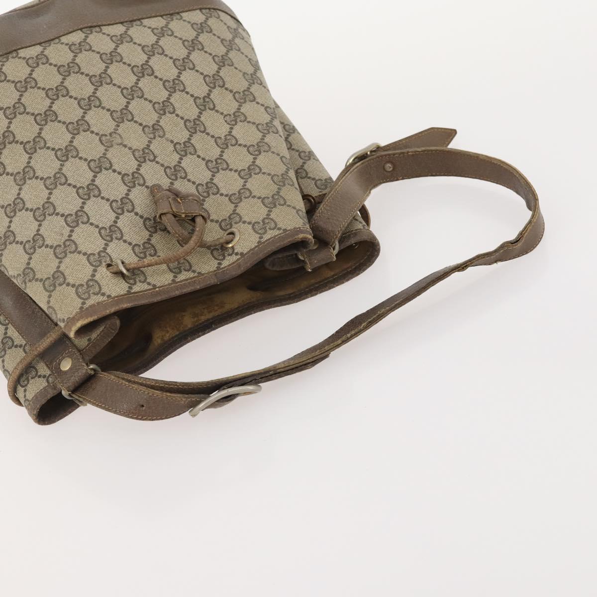 GUCCI GG Supreme Web Sherry Line Tote Bag PVC 3 Set Beige Auth 177075