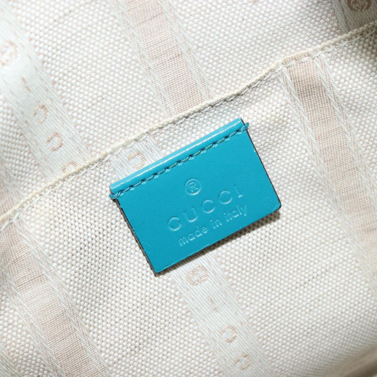 GUCCI Diamante Shoulder Bag Leather Blue Silver 354229 Auth 177084A
