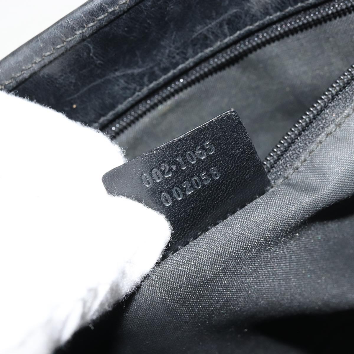 GUCCI GG Canvas Jackie Hand Bag Black Silver 002 1065 Auth 177085