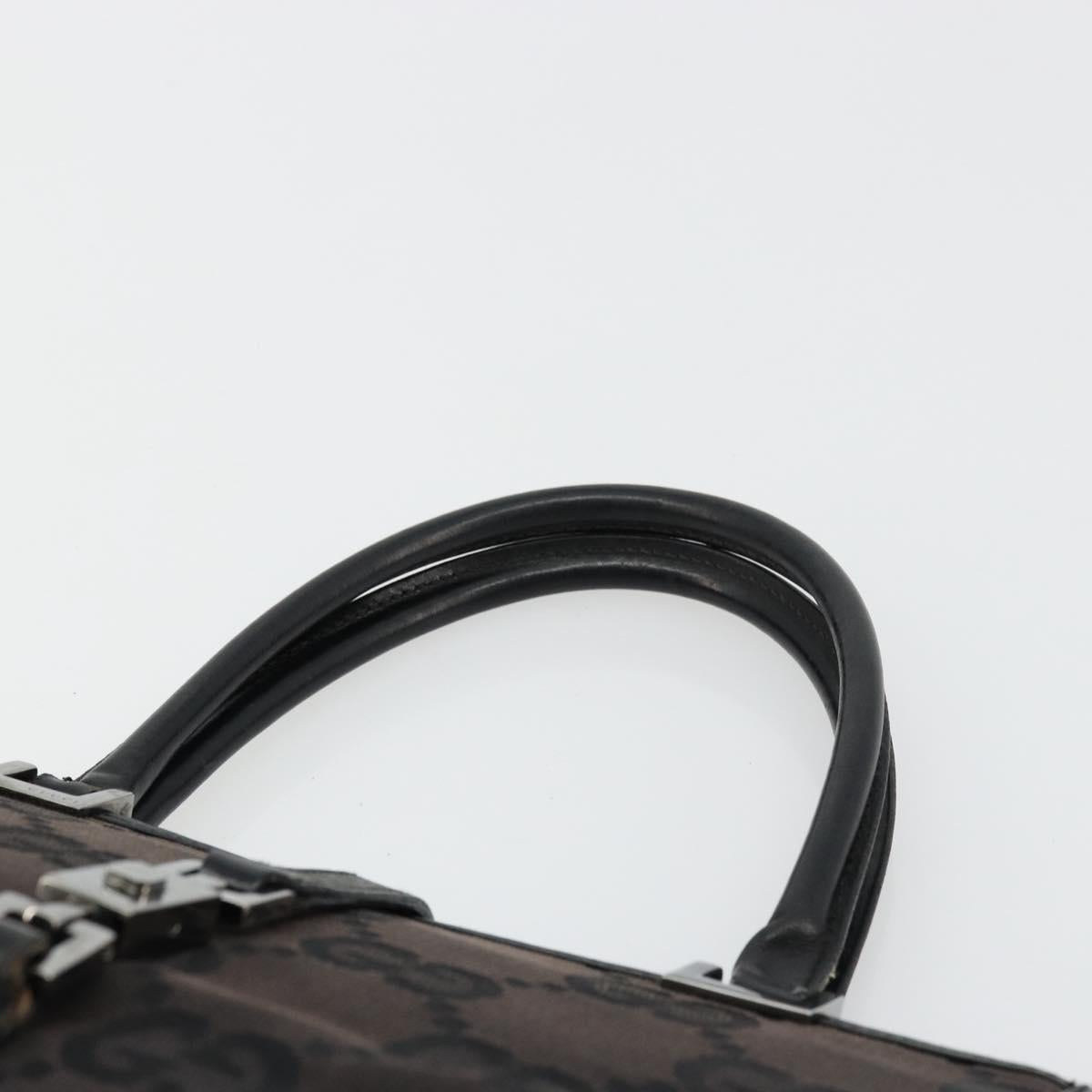 GUCCI GG Canvas Jackie Hand Bag Black Silver 002 1065 Auth 177085