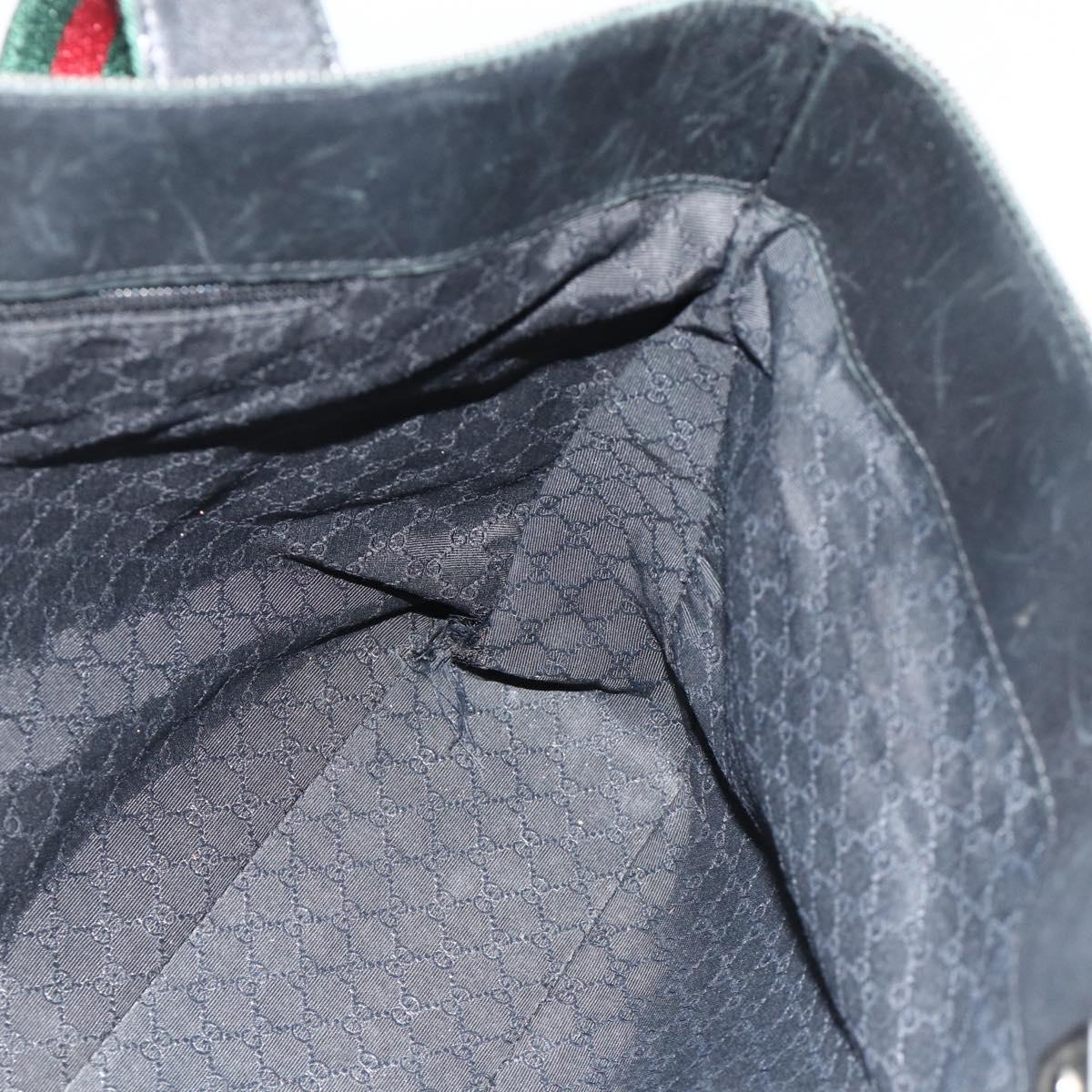 GUCCI Web Sherry Line Tote Bag Canvas Black Red Green 73983 Auth 177087
