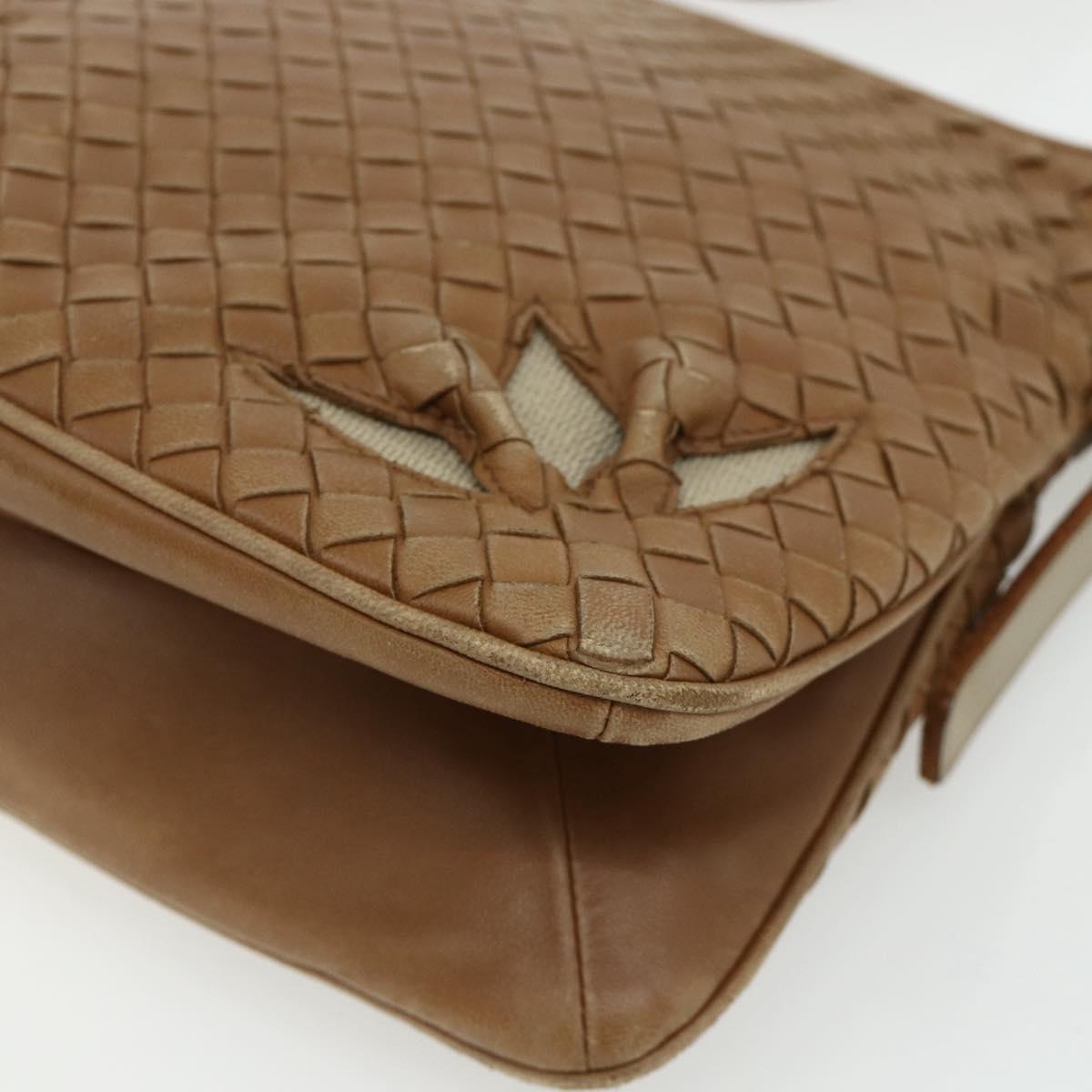 BOTTEGA VENETA INTRECCIATO Shoulder Bag Leather Beige 170022 Auth 177097