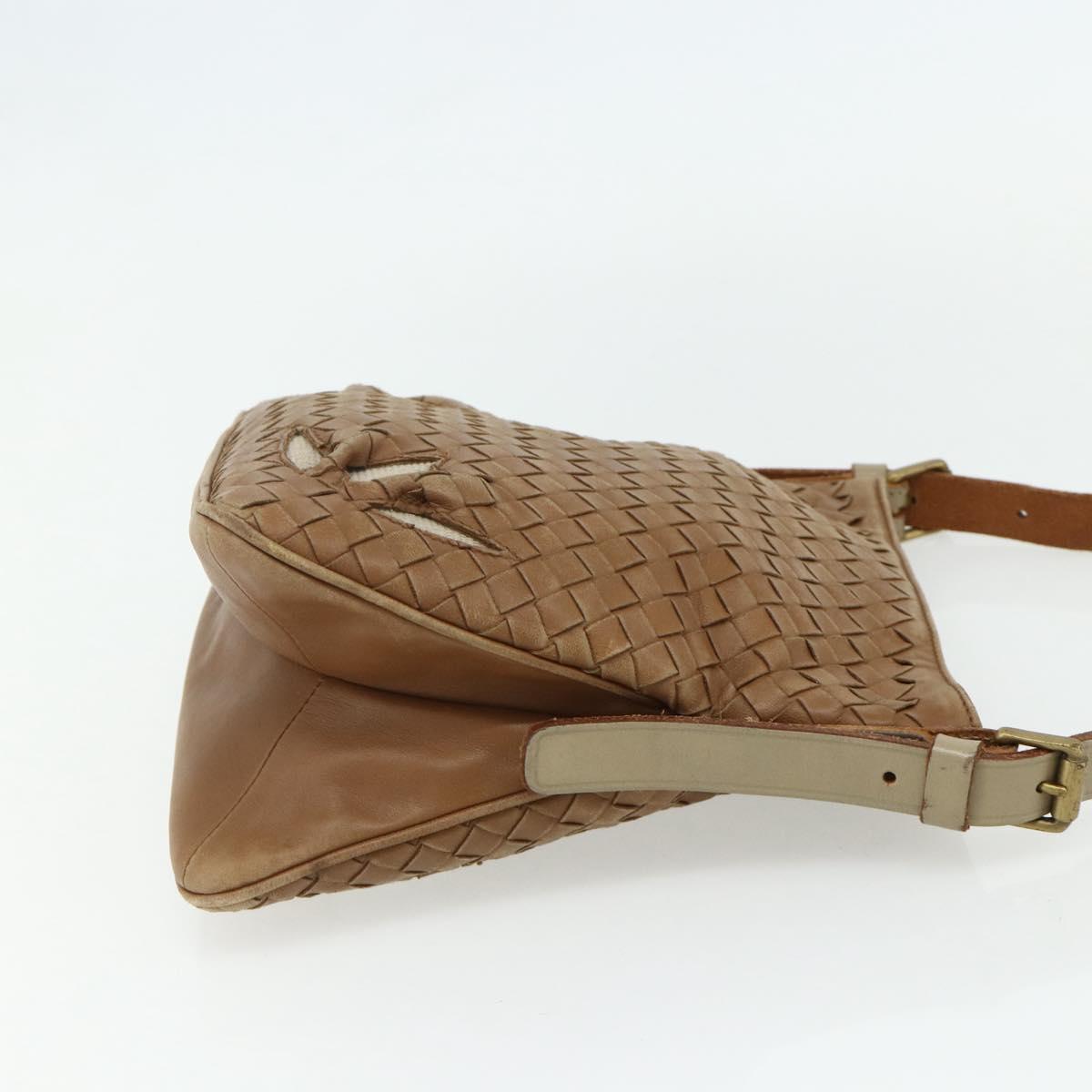 BOTTEGA VENETA INTRECCIATO Shoulder Bag Leather Beige 170022 Auth 177097