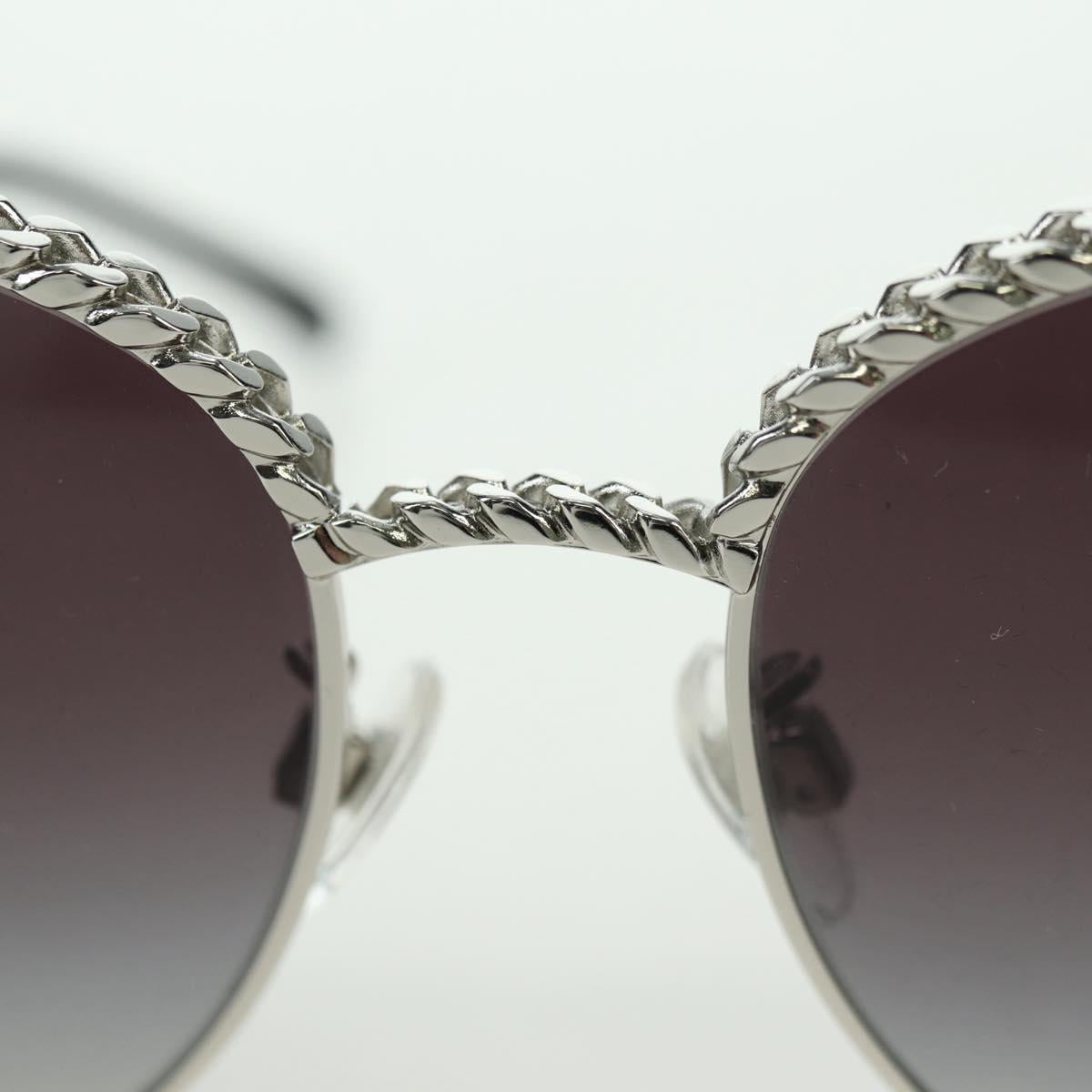 CHANEL Sunglasses metal Silver tone 4242 CC Auth 177100V