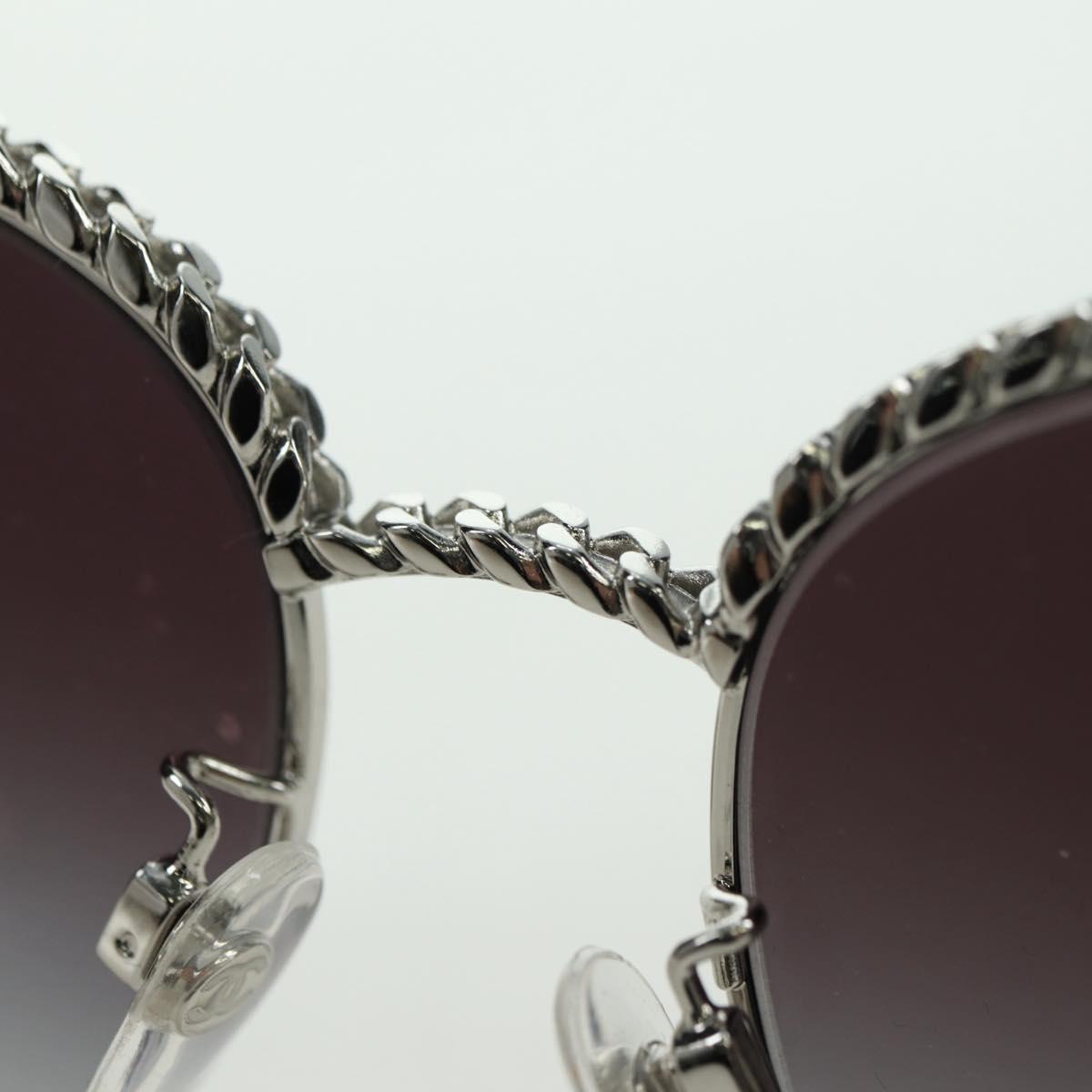 CHANEL Sunglasses metal Silver tone 4242 CC Auth 177100V
