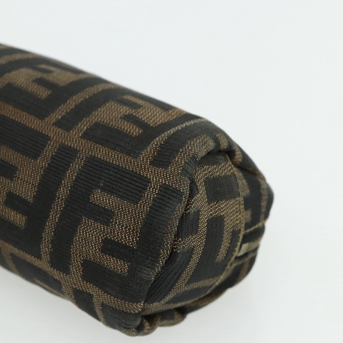 FENDI Zucca Canvas Pouch Black Brown Auth 177103A