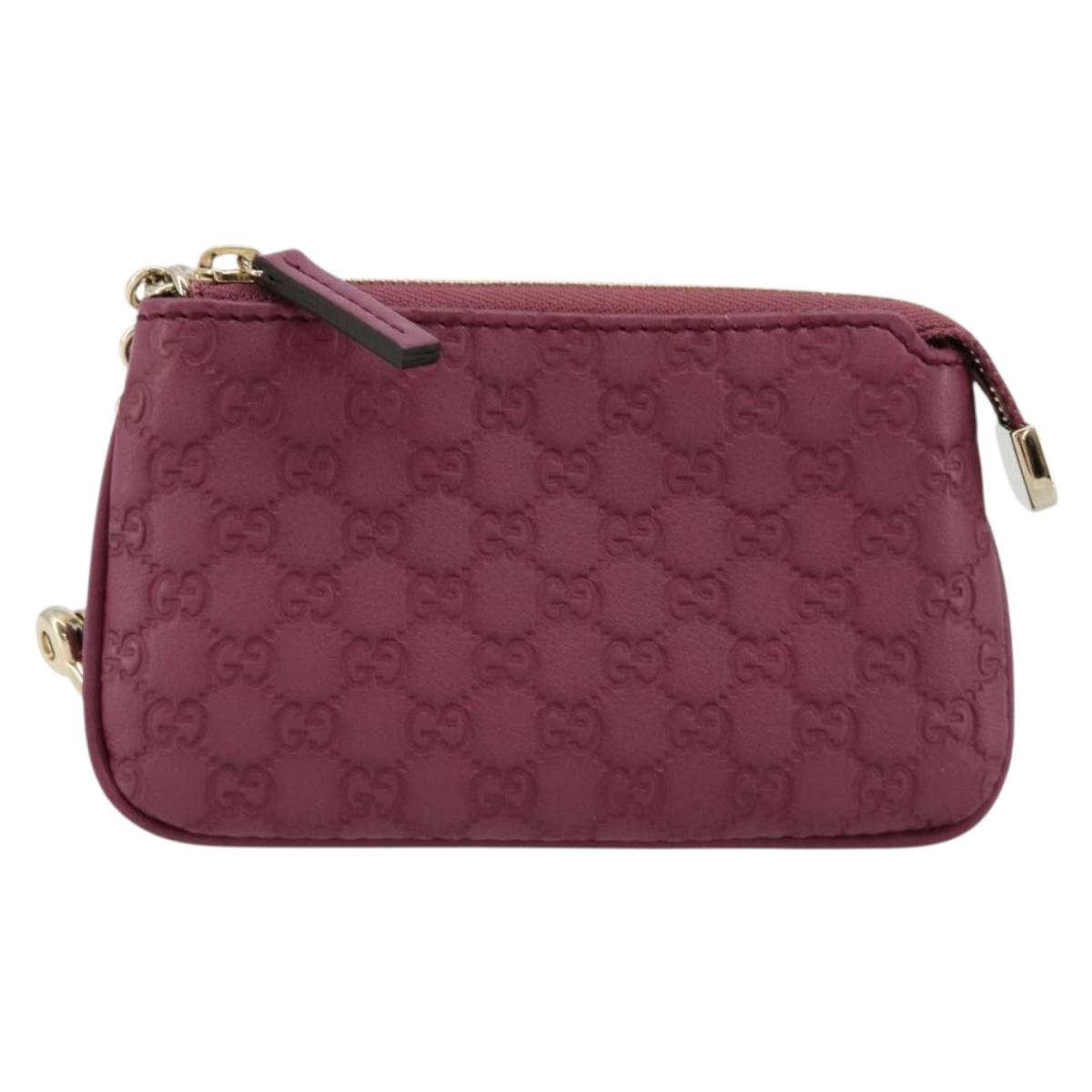 GUCCI Micro Guccissima Coin Purse Leather Purple Gold 233183 Auth 177104A