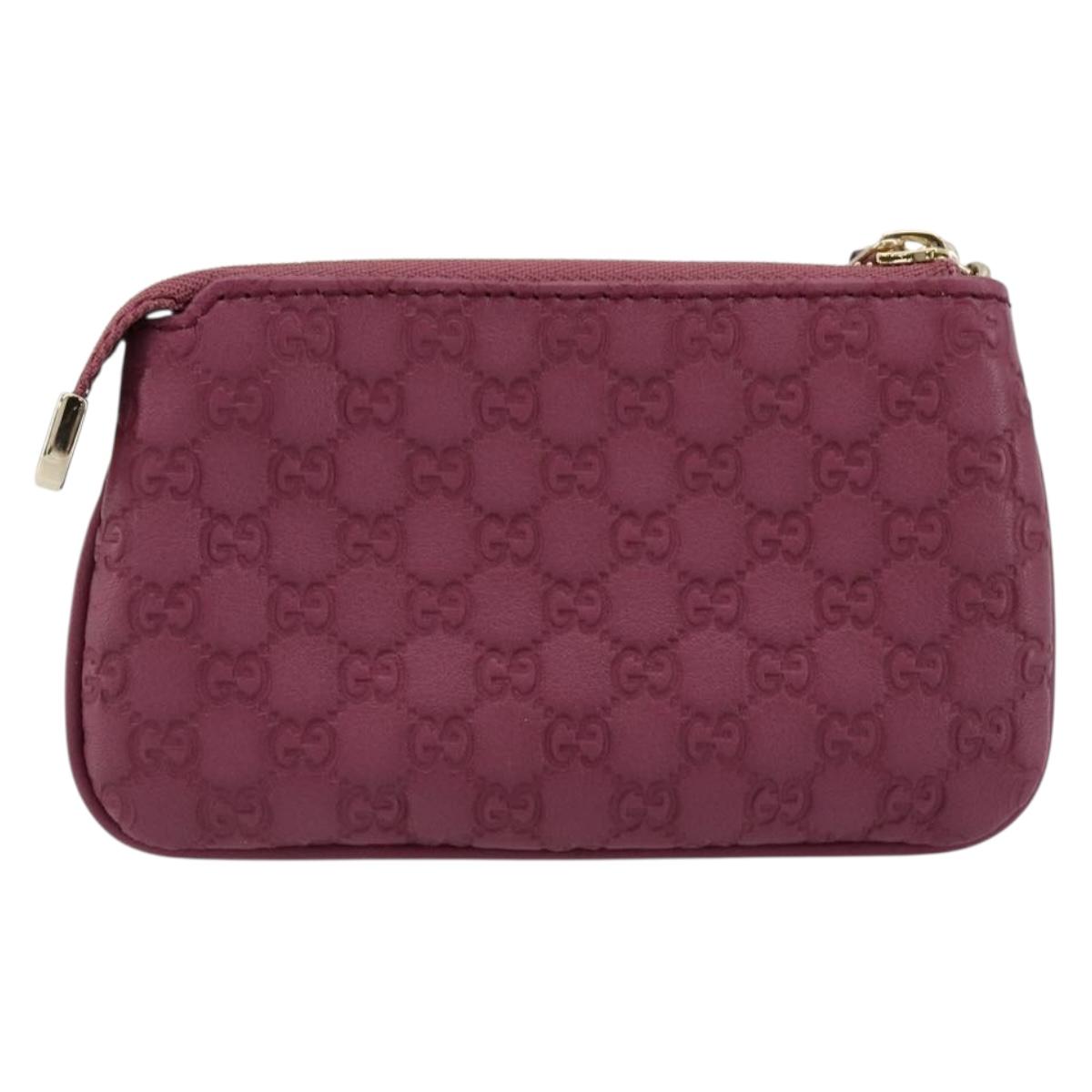 GUCCI Micro Guccissima Coin Purse Leather Purple Gold 233183 Auth 177104A