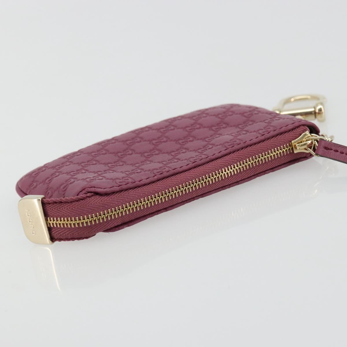 GUCCI Micro Guccissima Coin Purse Leather Purple Gold 233183 Auth 177104A