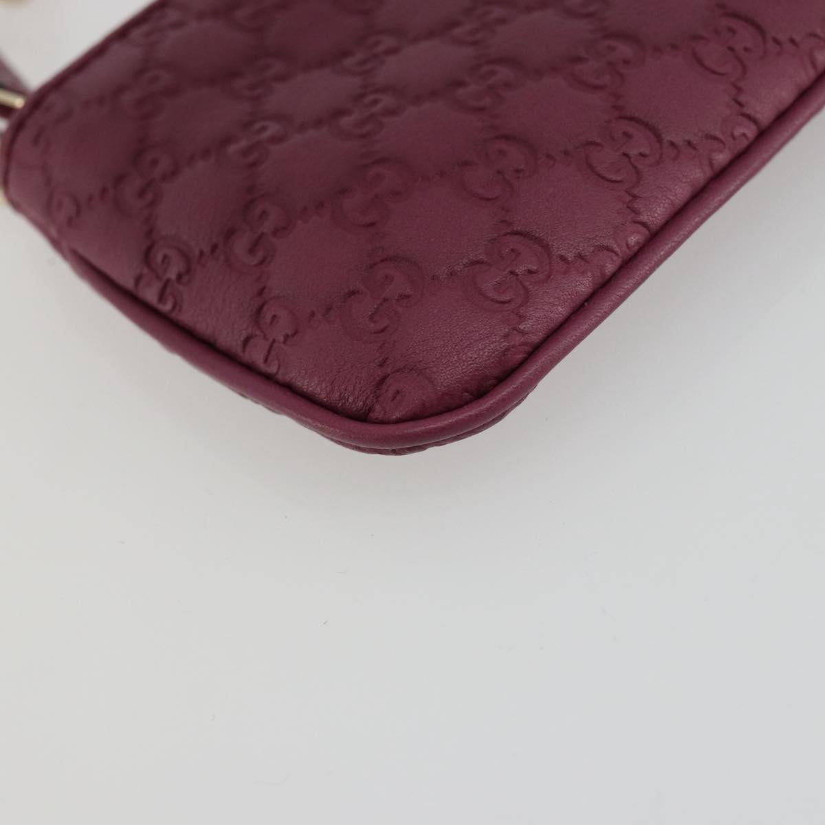 GUCCI Micro Guccissima Coin Purse Leather Purple Gold 233183 Auth 177104A