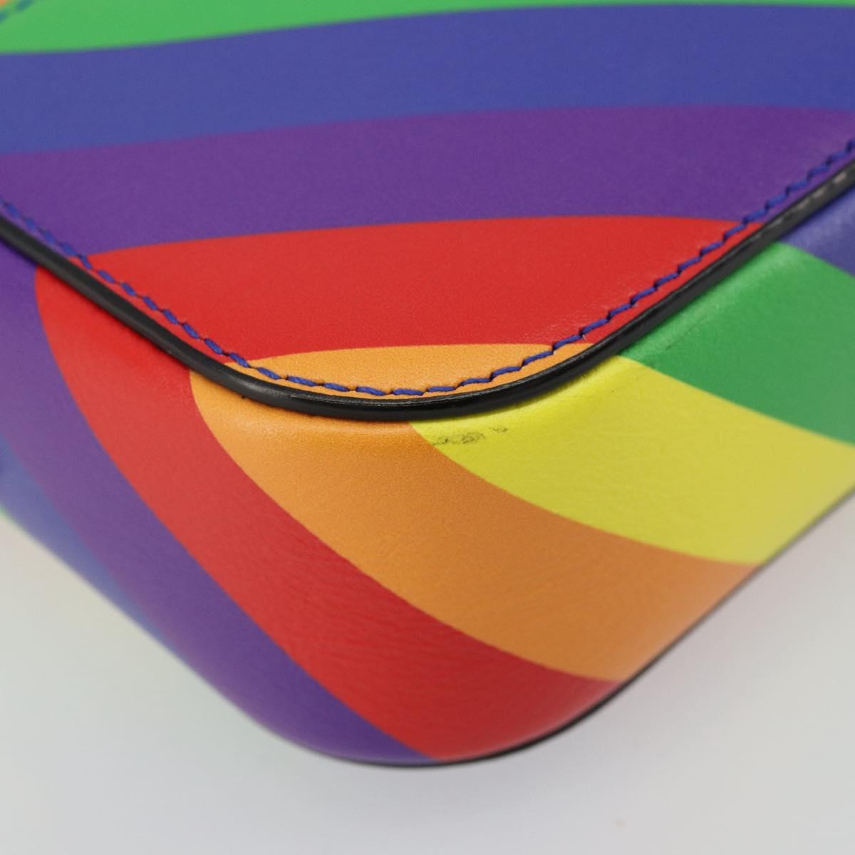BALENCIAGA Ville Shoulder Bag Leather Multicolor Silver Auth 177109A