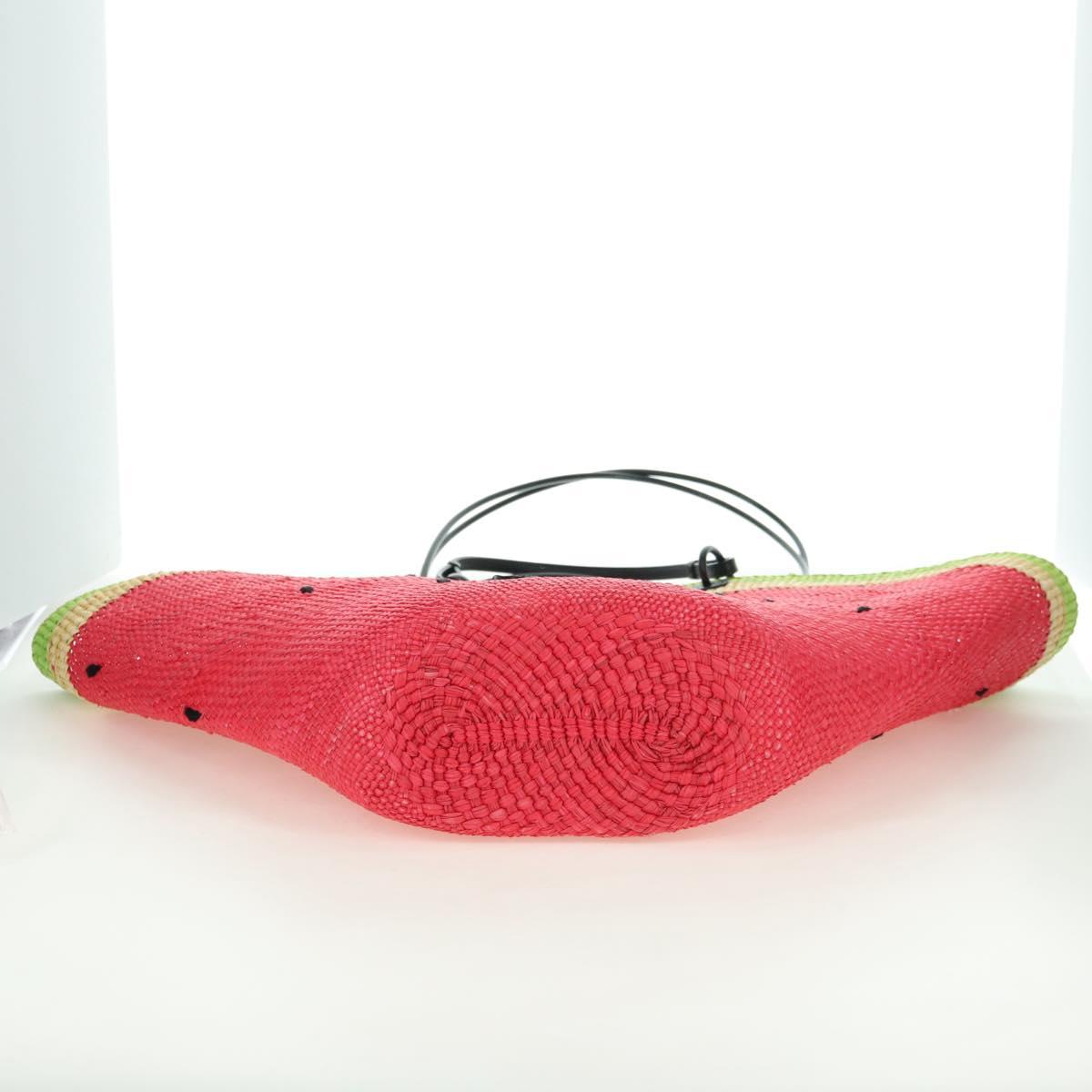 LOEWE Watermelon Tote Bag Raffia 2way Red Auth 177114SAV