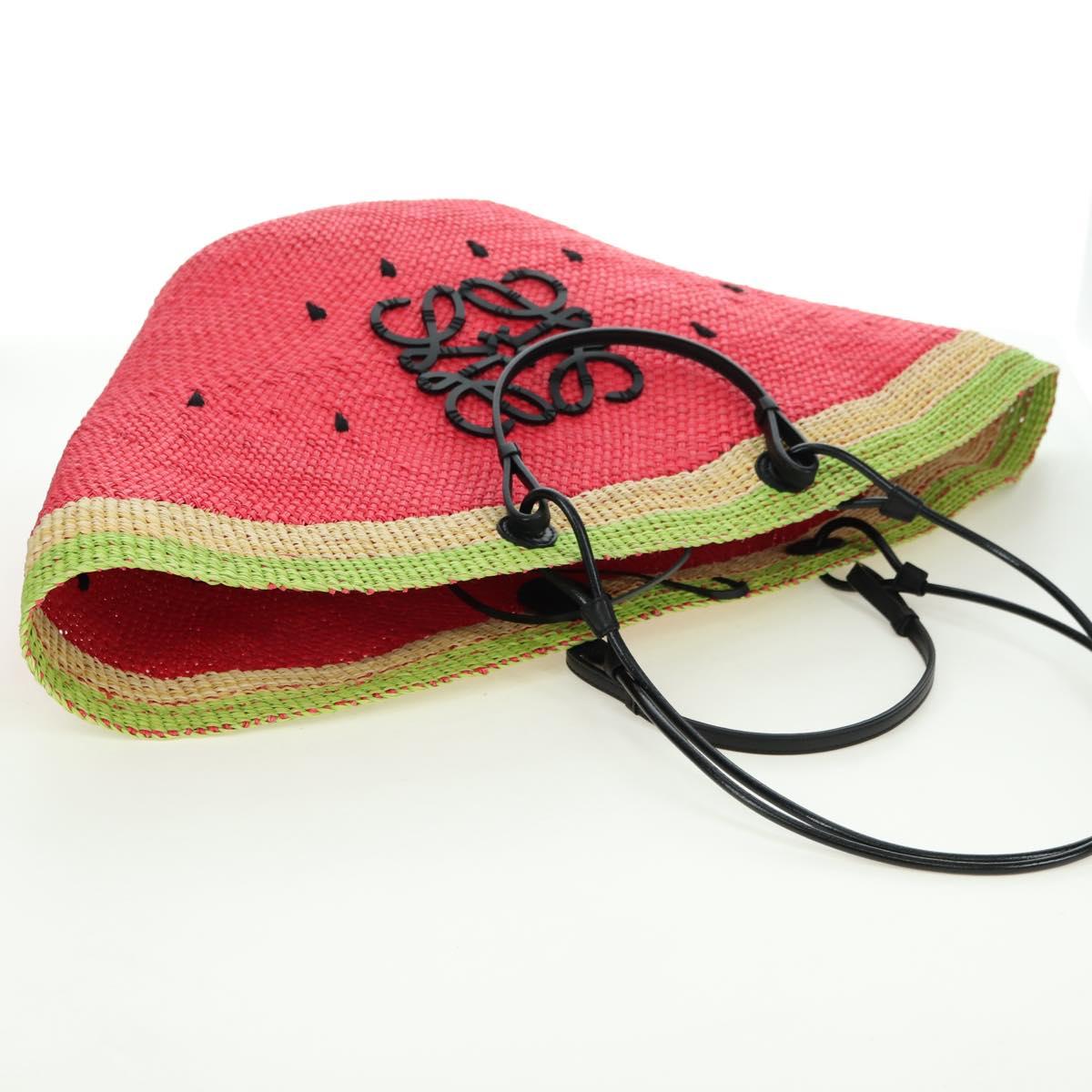 LOEWE Watermelon Tote Bag Raffia 2way Red Auth 177114SAV