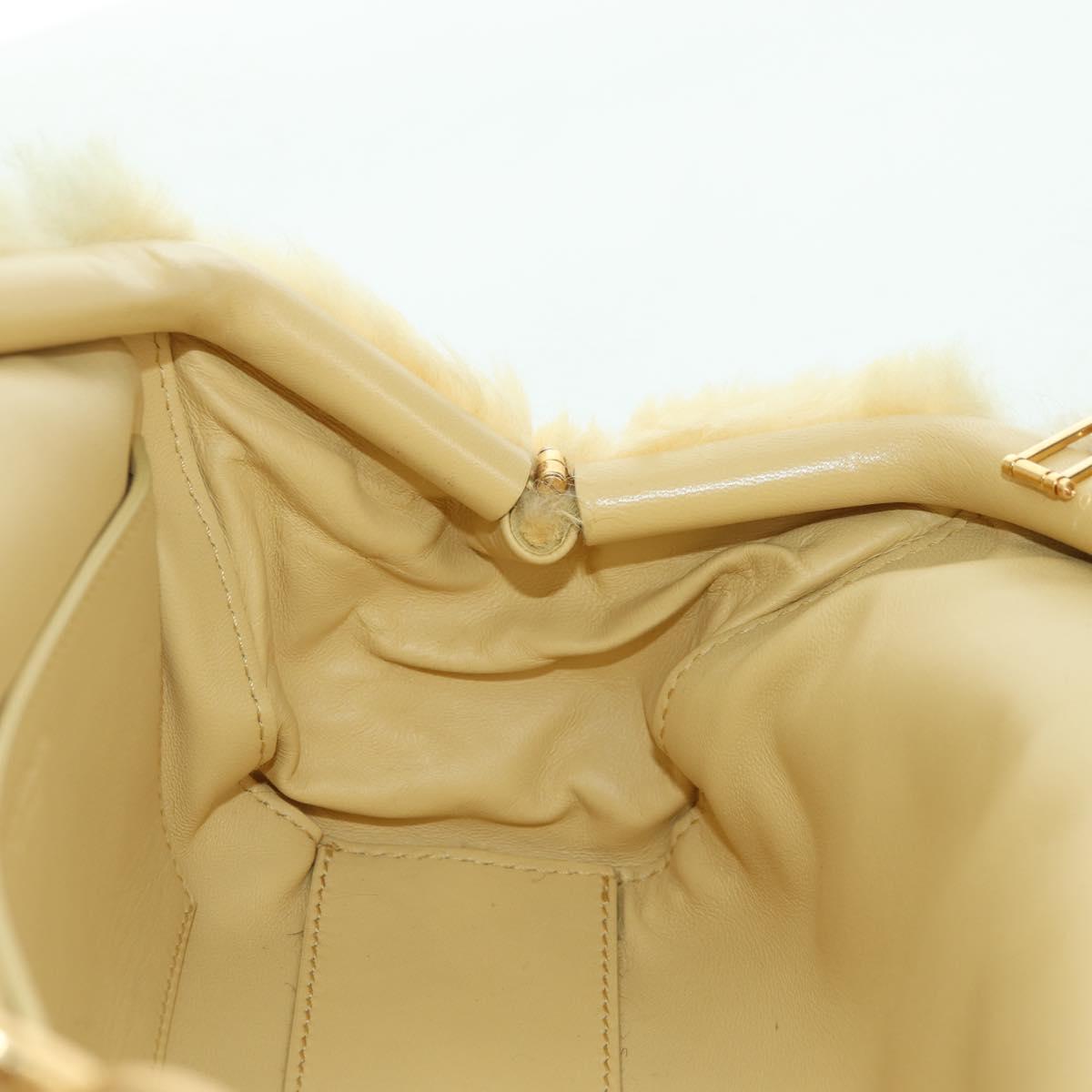 BOTTEGA VENETA Shoulder Bag Fur Yellow Gold Auth 177150M