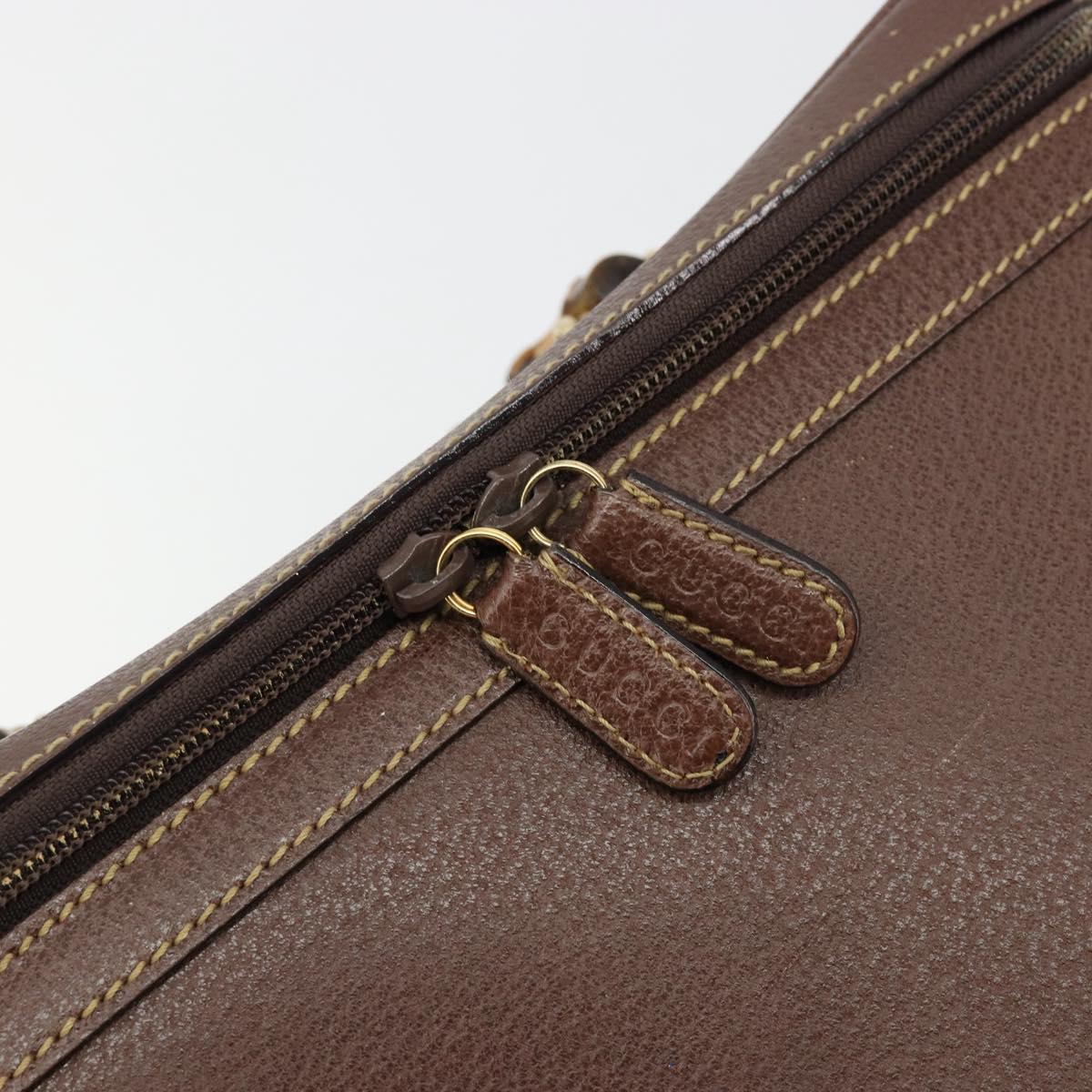 GUCCI Bamboo Hand Bag Leather 2way Brown Gold 013 2122 2491 Auth 177151