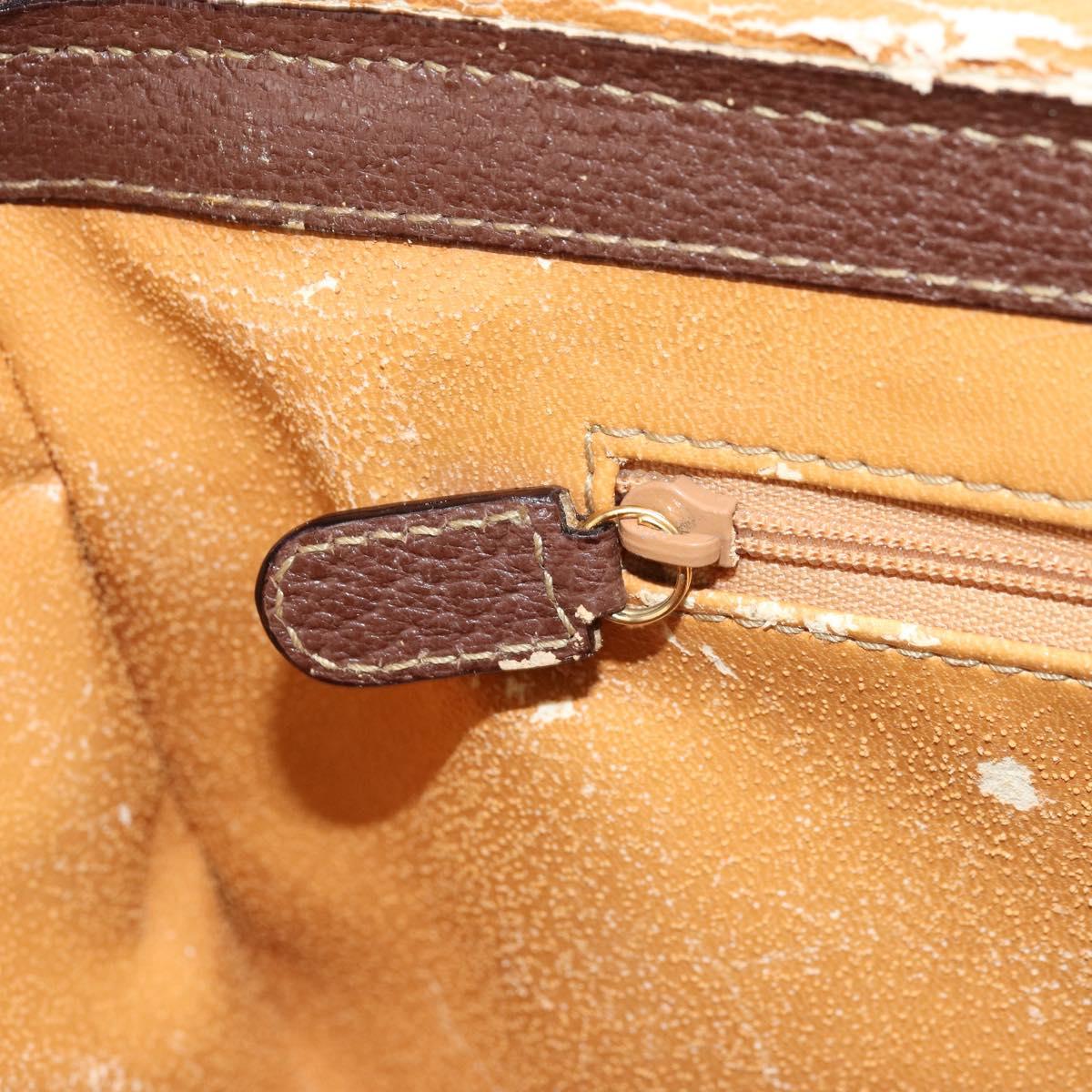GUCCI Bamboo Hand Bag Leather 2way Brown Gold 013 2122 2491 Auth 177151
