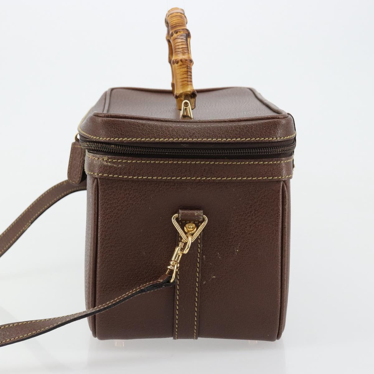 GUCCI Bamboo Hand Bag Leather 2way Brown Gold 013 2122 2491 Auth 177151