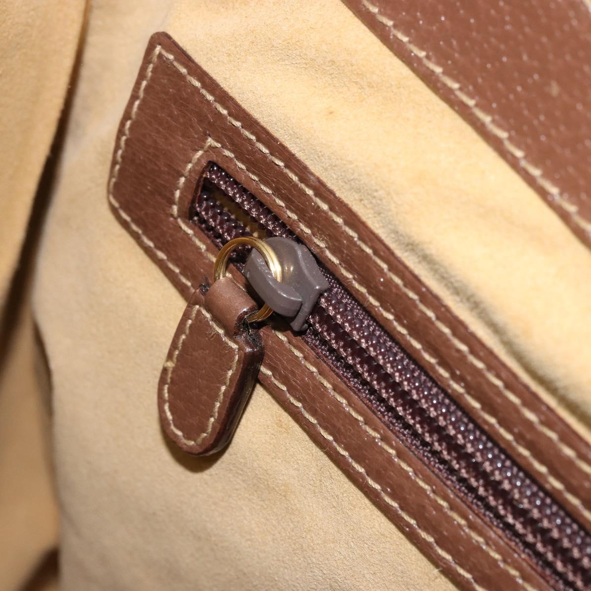 GUCCI Hand Bag Leather 2way Brown Gold 015 904 3681 Auth 177152
