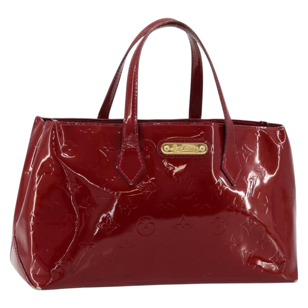 LOUIS VUITTON Monogram Vernis Wilshire PM Bag Pomme D'amour M93642 Auth 177153